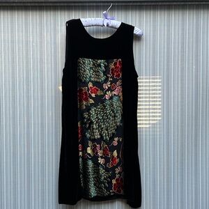 Johnny Was Black Dress with Floral Accents